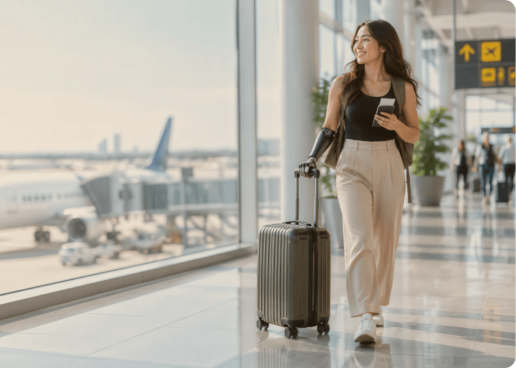 Tourist at an airport